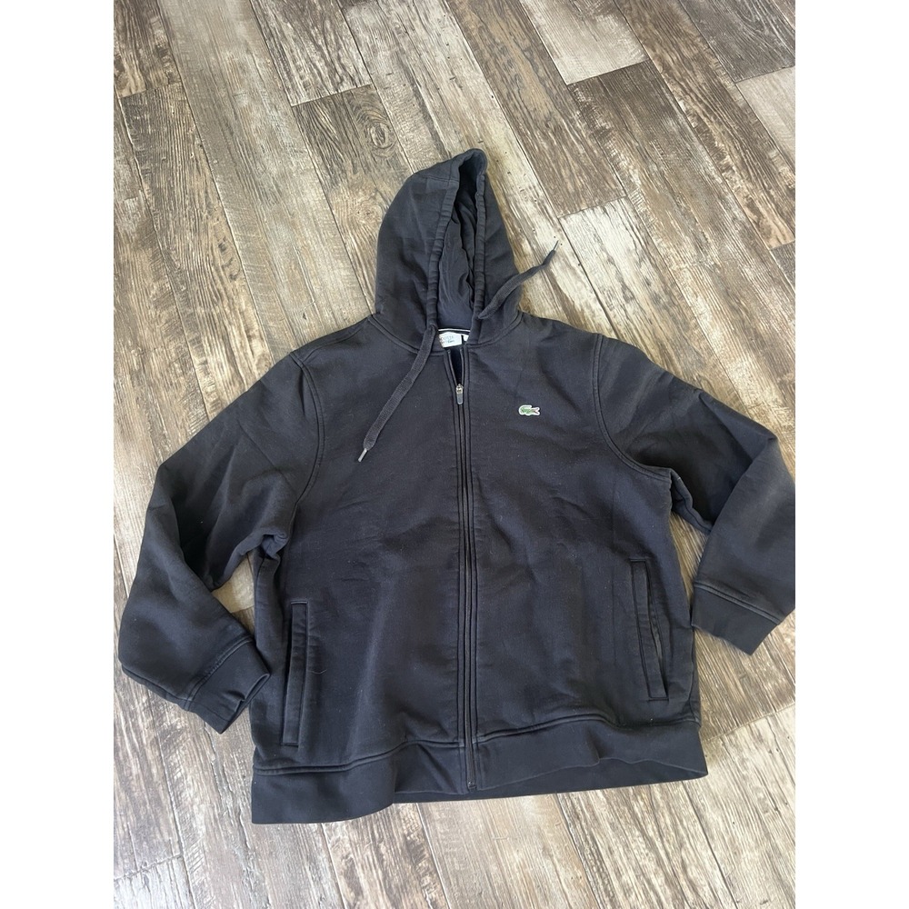 Lacoste Black Zip-Up Hoodie Sweater